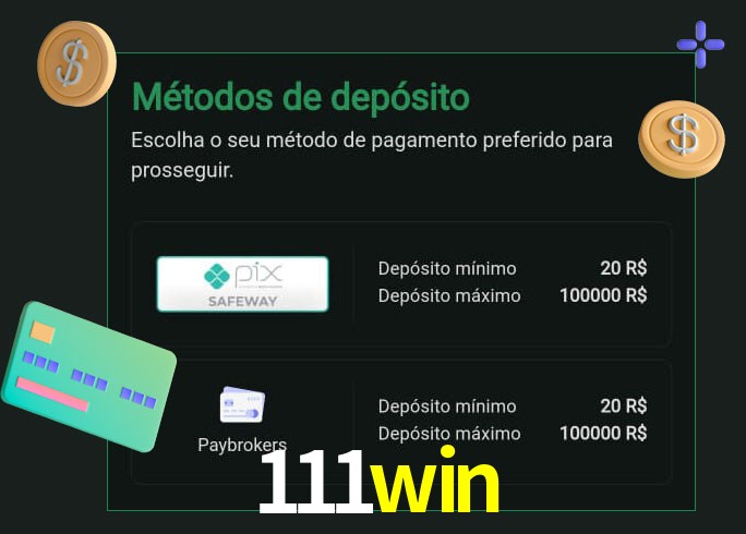O cassino 111win oferece uma grande variedade de métodos de pagamento